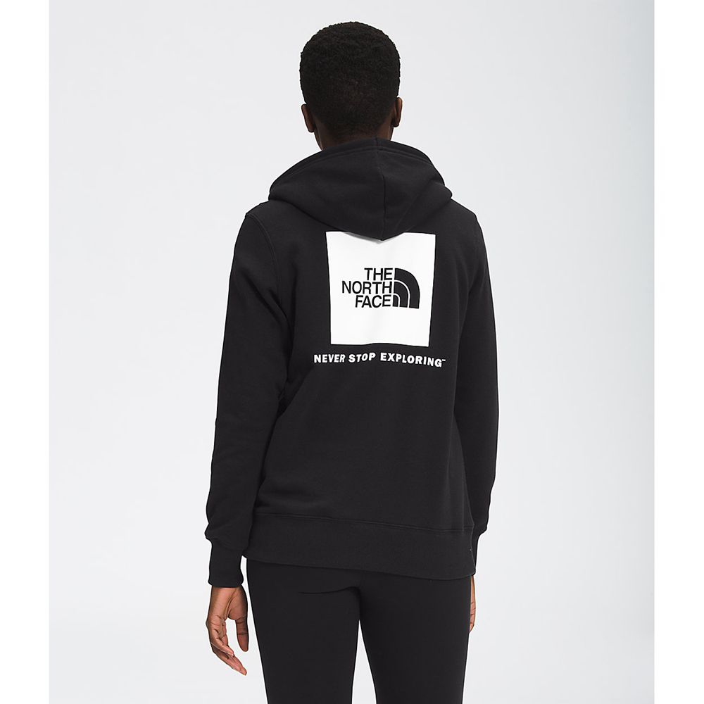 The North Face Hoodie Womens Australia - The North Face Box Nse Pullover Black Never Stop Exploring